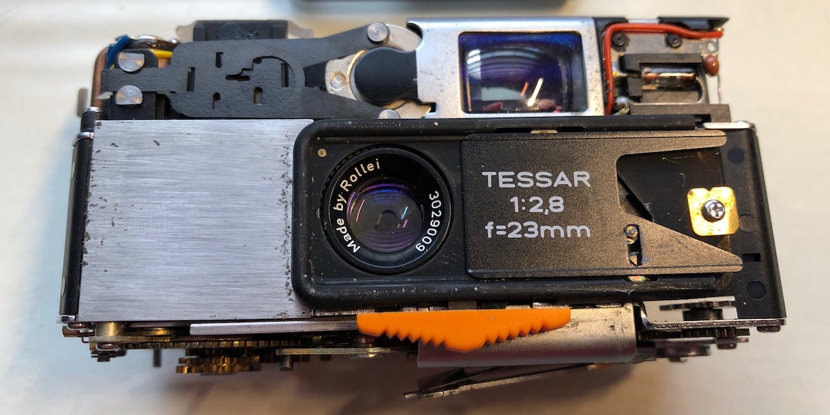 The camera with the cover completely removed