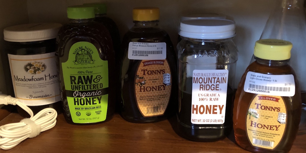 A variety of honey waiting to become mead
