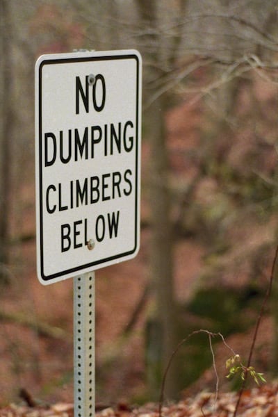 No Dumping on Climbers