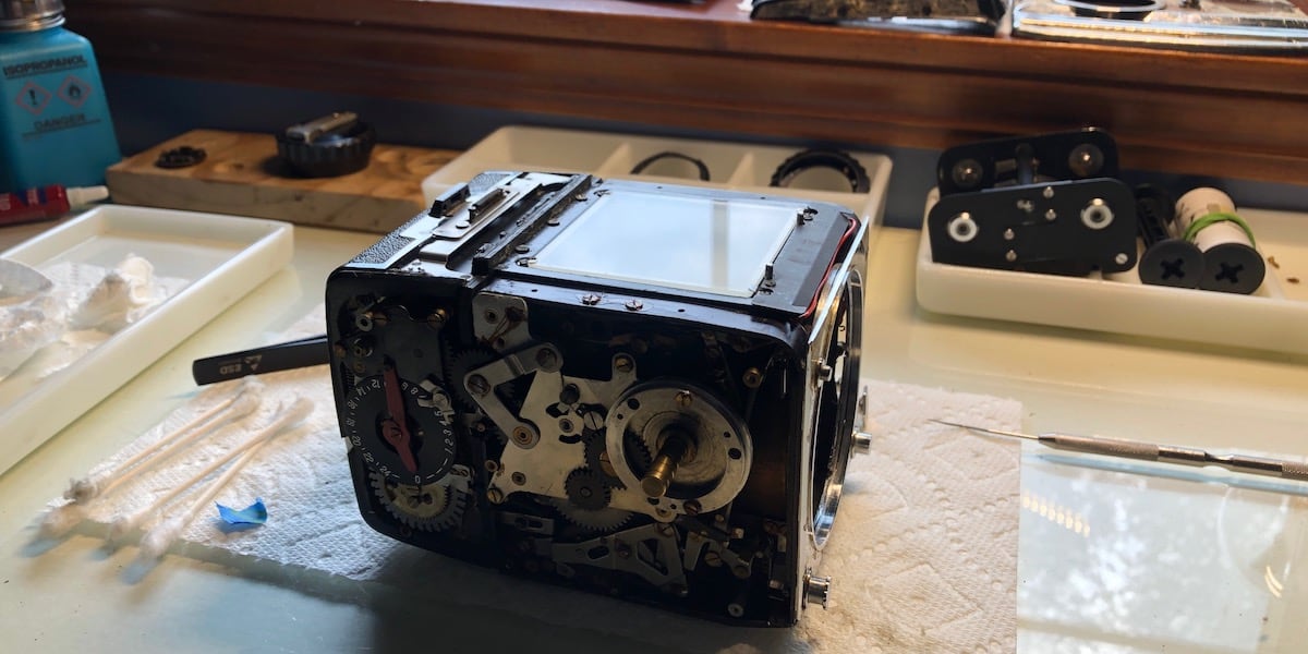 One of the numerous times this Bronica was taken apart