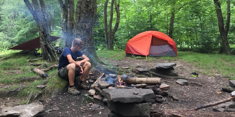 Camp established at our favorite spot near Minister Creek