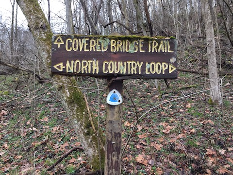 Sign pointing to the 'Covered Bridge Trail'