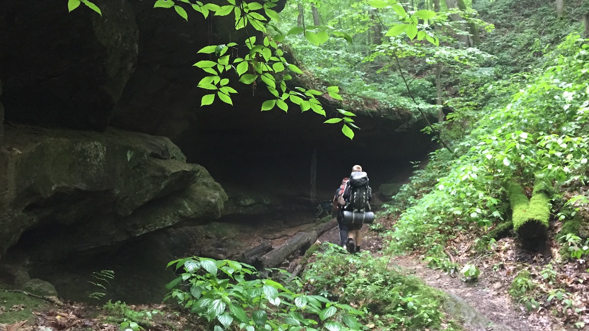 A cave along the Olds Hallow Trail in Zaleski State Forest