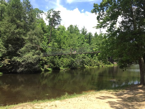 A suspension bridge at Pickett CCC Memorial State Park