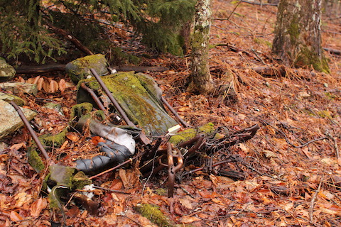 Seats from a crashed airplane