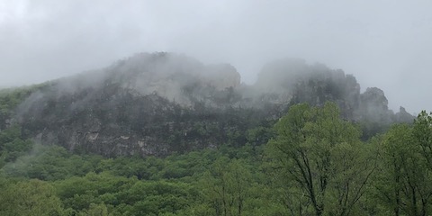 The rain started clearing out on Sunday, but there was still plenty of fog