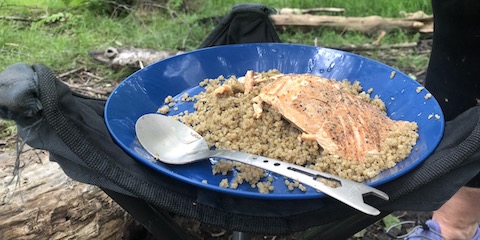 Another delicious dinner of wild pink salmon and quinoa