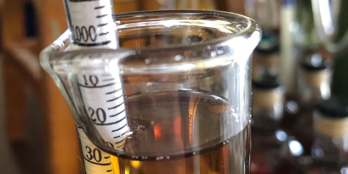A clear finished mead ready to be bottled