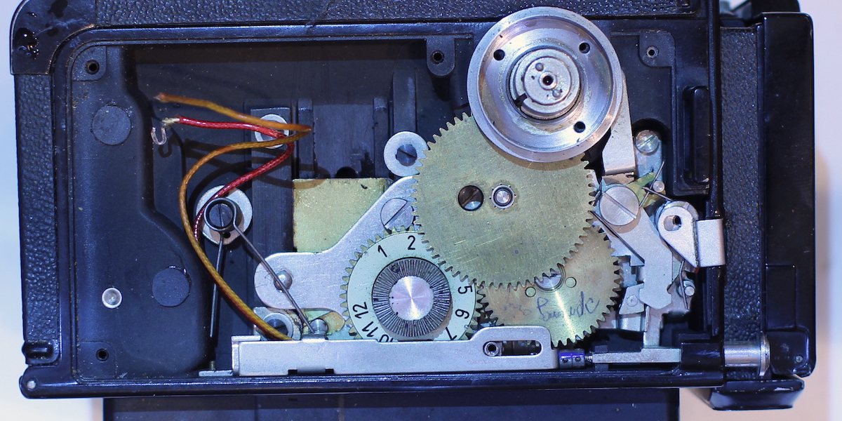 Internals of the film advance side of the camera