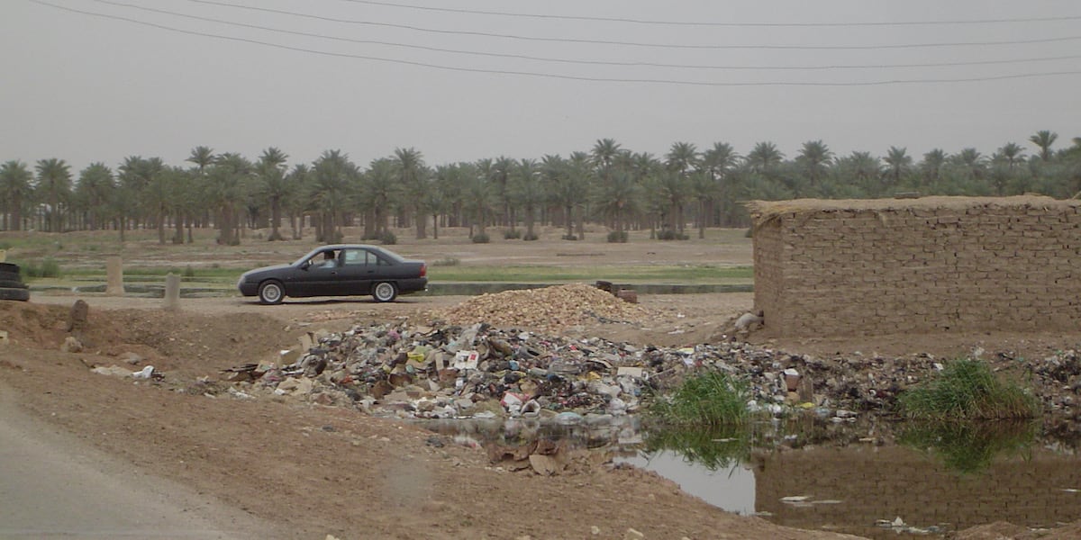 The local landfill outside a small residential area