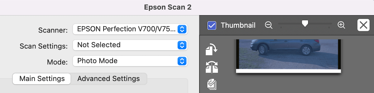 Epson Scan 2 Interface
